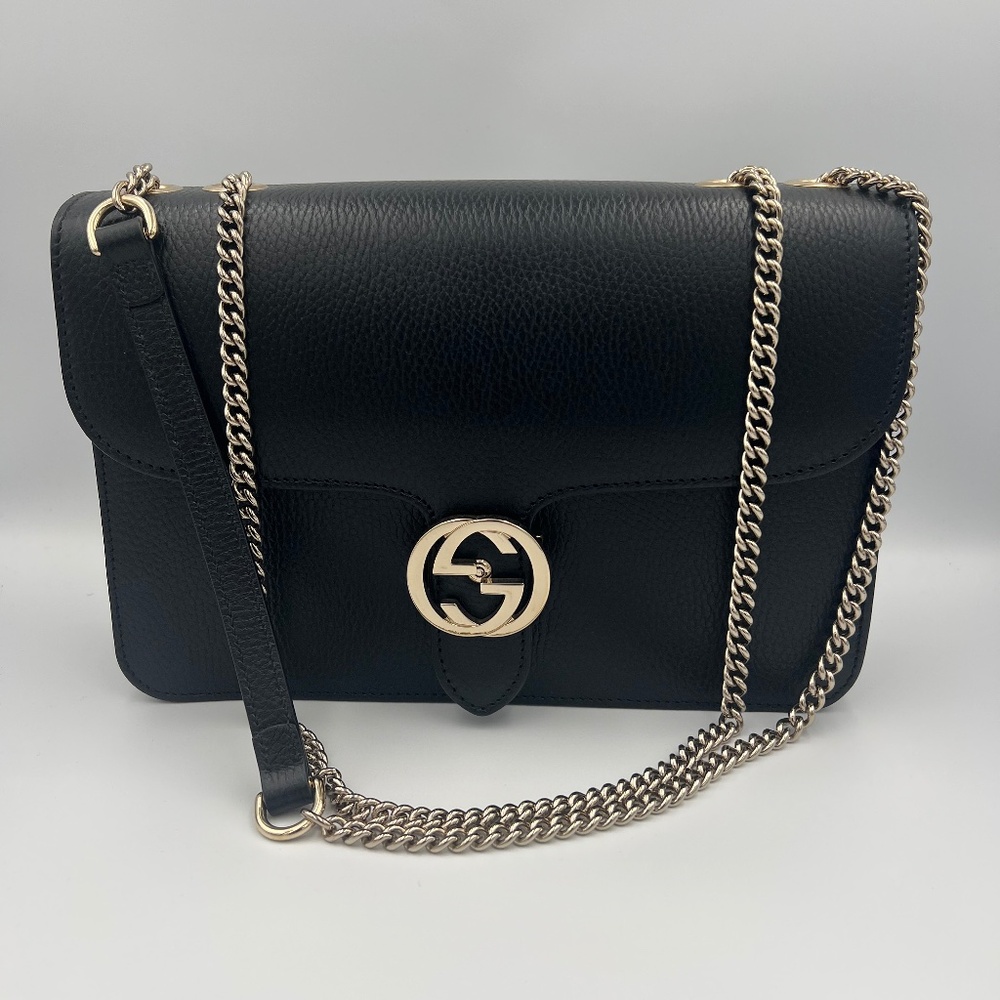 Gucci Calfskin Interlocking G Shoulder Bag Pre-loved